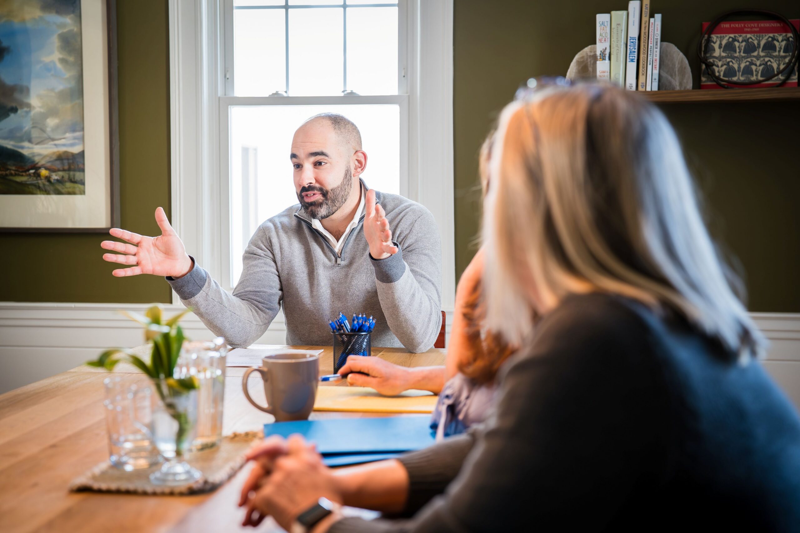 Attorney Aaron Frankel leading a team discussion.