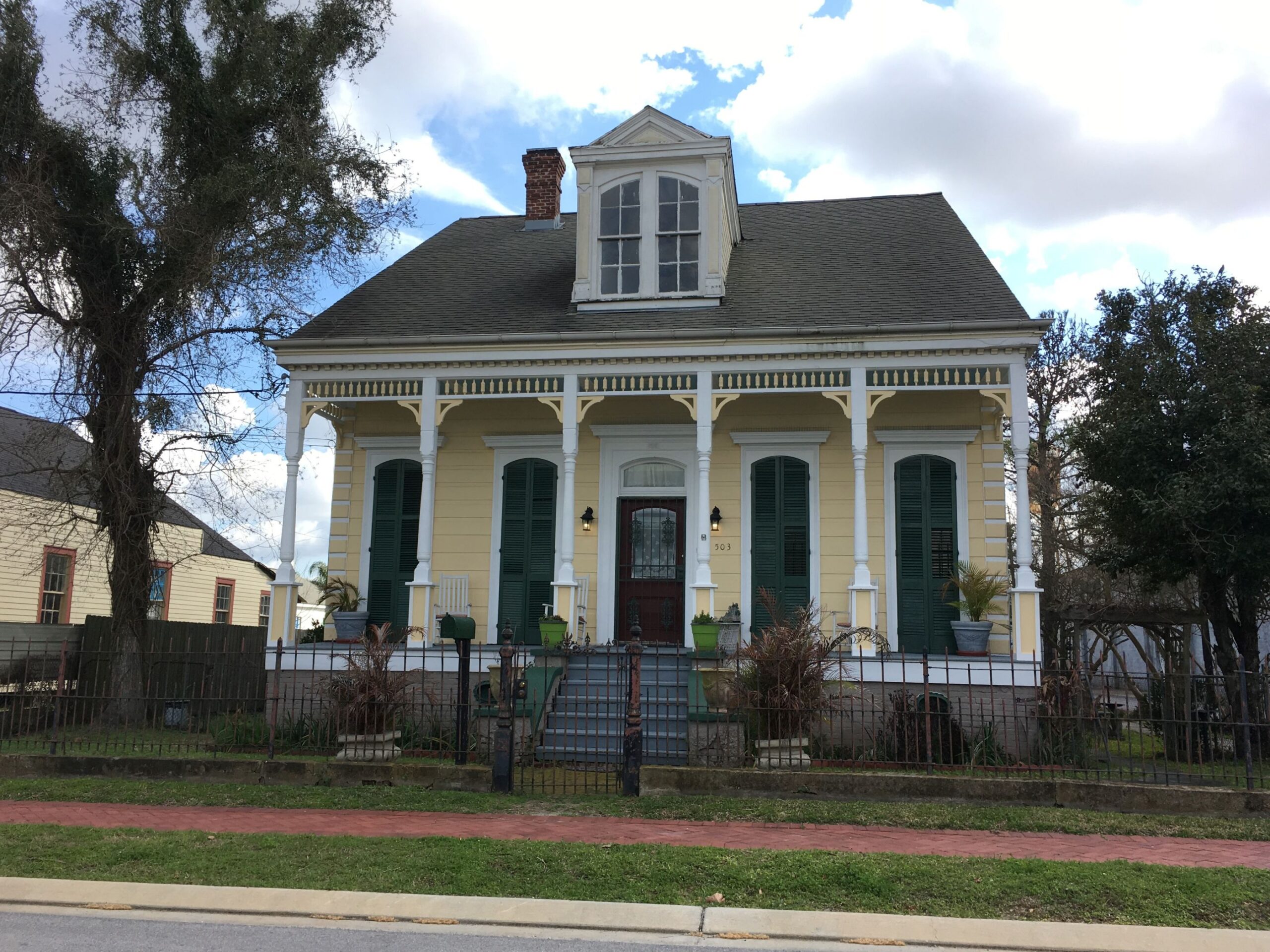 View of the front of a house, from the road.