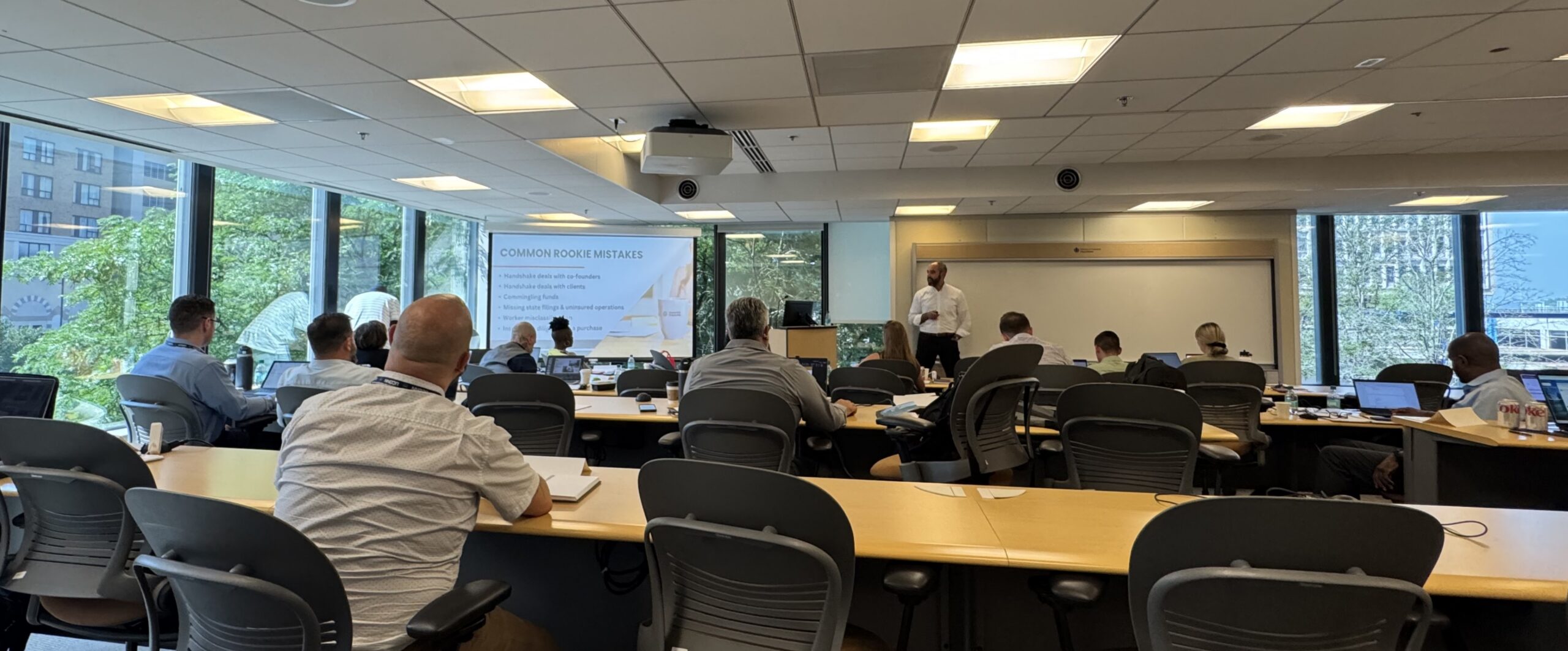Attorney Aaron Frankel giving a talk at UConn Business School